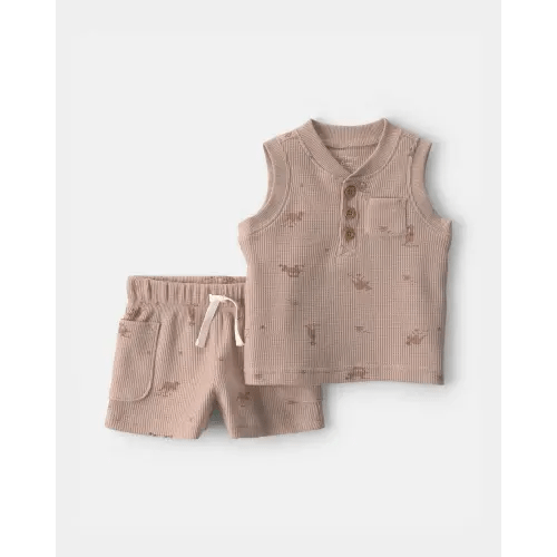Baby Boy 2-Piece Safari Animal Top & Short Set - Brown | Carter's