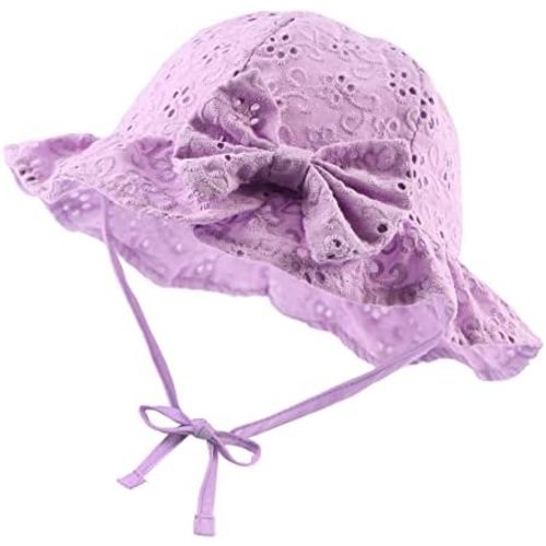 JANGANNSA Bow Baby Girls Summer Hat Flower Toddler Girls Sun Hat Cotton Breathable Infant Hat