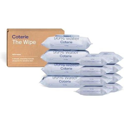 Coterie Baby Wipes for Sensitive Skin, 4 Standard Packs + 8 Travel Packs