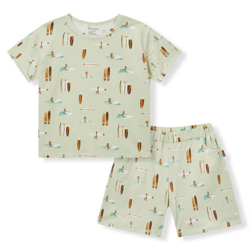 Vintage Surf Stretch Two Piece Shirt & Shorts Set