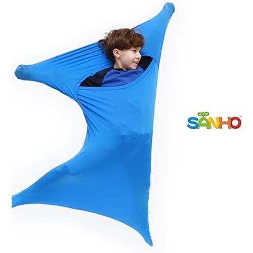 SANHO Premium Sensory Sock, Updated Version, Medium, 50" L x 24" W, Good for height:46"- 54" Blue