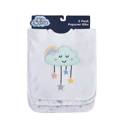 Big Softies Popover Bibs - Cloud 3 Pack