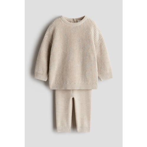 2-4M - 2-PIECE COTTON KNIT SET - Light Beige