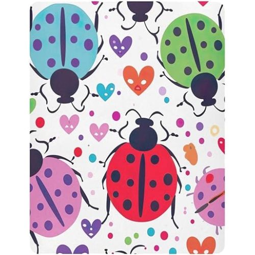 Ladybugs Fitted Crib Sheet for Baby Boys Girls, Extra Soft Breathable Nursery Bedding Sheet for Standard Crib and Toddler Mattresses, 27 x 39 in