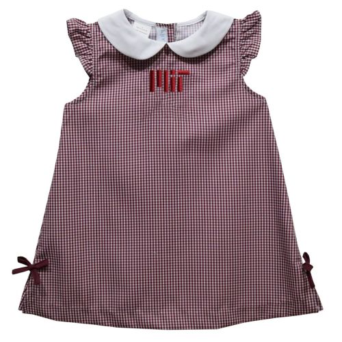 MIT Infant Maroon Gigham Embriodered Dress – The COOP