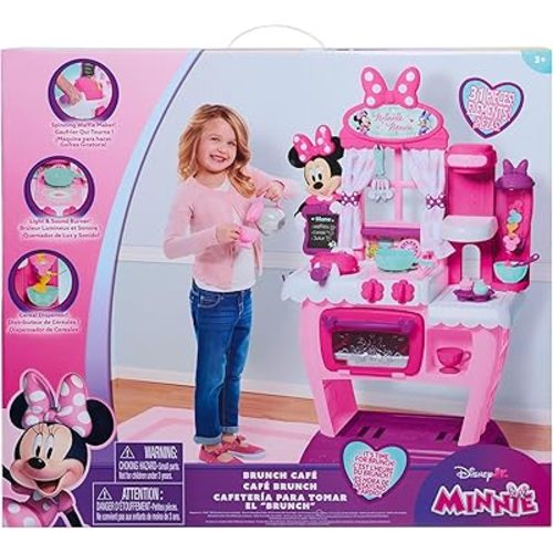 Disney Junior Minnie Mouse Happy Helpers Brunch Cafe, Play Kitchen Set for Kids