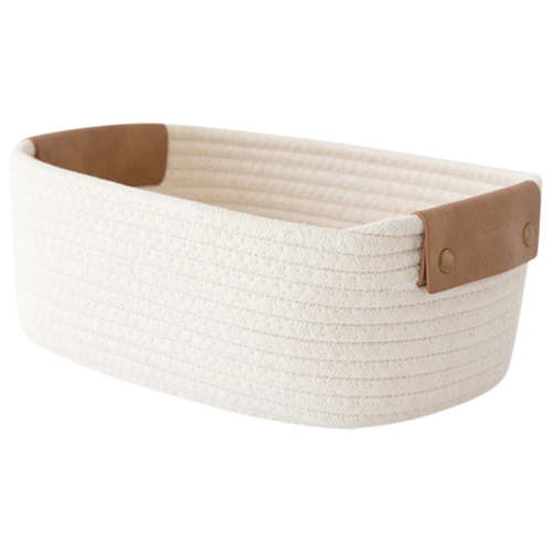 Multifunctional Storage Basket Household Small Item Storage Basket Sundries Storage Basket Snack Desktop Cotton Rope Woven Storage Box