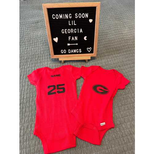 University of Georgia Bulldogs Personalized Baby Jersey Romper Onesie