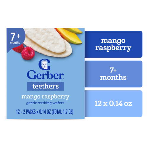 Gerber Stage 3 Baby Food, Mango Raspberry Teether, 1.7 oz Box (12 Pack)