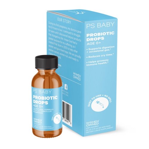 Pink Stork Baby Probiotic Drops: Infant Probiotic Drops for Baby, Digestion & Gas Relief, 1 fl oz