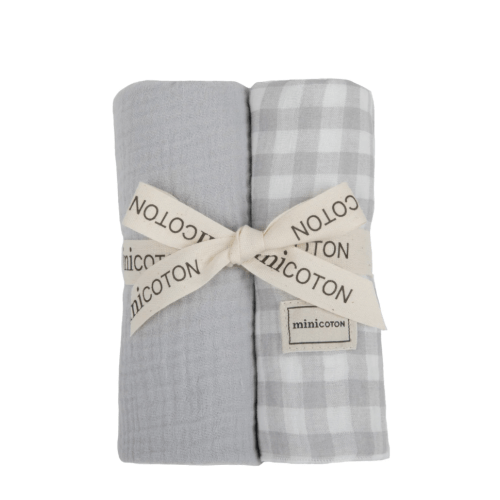 Pack Muslin Swaddles Vichy Nube+Nube · Minicoton