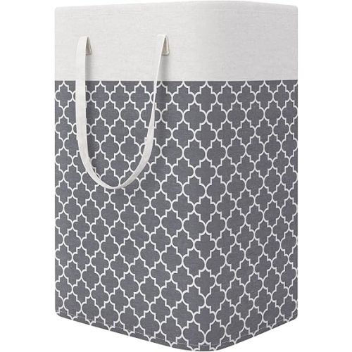 StorageRight Laundry Basket Hamper, 75L Clothes Storage, Clover Grey