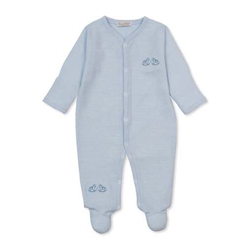 Kissy Kissy / Gingham Rockers Blue Stripe Footie