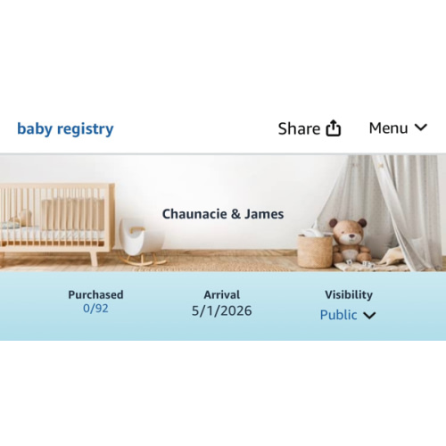 Amazon: Baby’s Main Registry