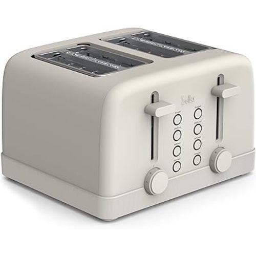 bella 4-Slice Toaster with Extra Wide Slots, Oatmilk