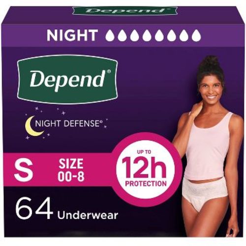 Depend Night Defense Women's Night Incontinence Underwear - S - 64ct