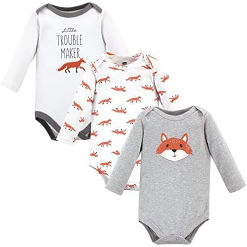 Hudson Baby baby-boys Cotton Long-sleeve Bodysuits 3-pack