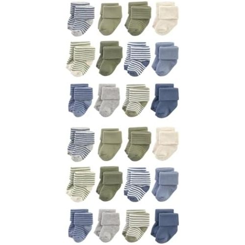 Hudson Baby Unisex Cotton Rich Baby Terry Socks 24-Pack