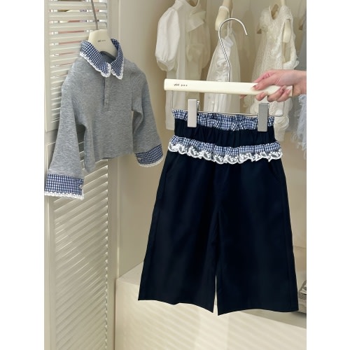 3-4T Girls' Plaid Patchwork Sweatshirt with Ruffled Collar And Long Pants for Autumn And Winter, Back-to-School Season And Christmas. The Outfit Is Suitable for 10-12 Year-old to Wear for Outings, Casual Activities And Sports During Halloween., Holiday Ou