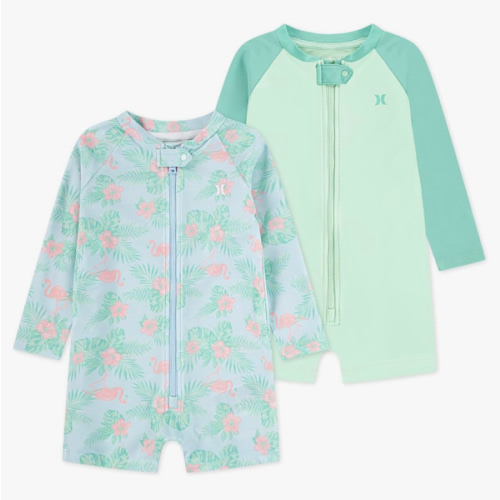 Hurley Baby 2-Pack Long Sleeve Rash Guard Coverall