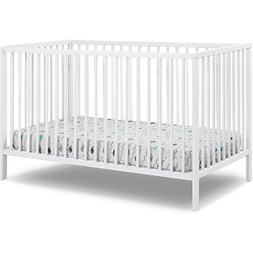 Sorelle Furniture Happy Crib 3-in-1 Convertible Crib, Made of Sustainable Beech Wood, Wooden Baby Bed, Toddler Bed and Child’s Daybed, Simplistic Nursery Furniture (White)