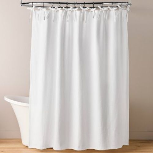 Ribbon Tie Shower Curtain White - Hearth & Hand™ with Magnolia