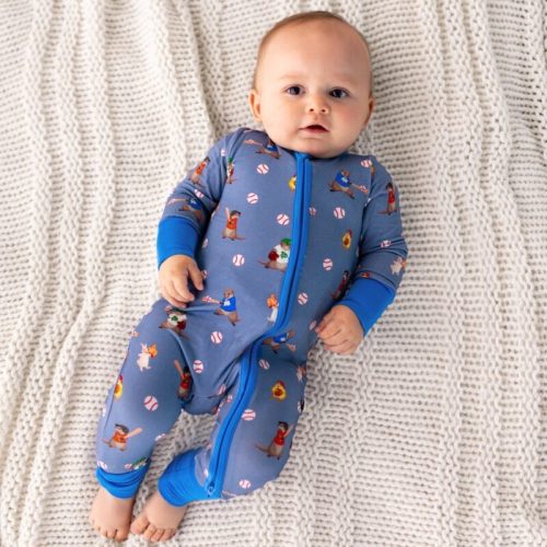 Free Birdees Otter the Ballpark Bamboo Viscose Convertible Footie - FINAL SALE