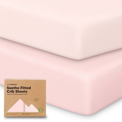 KeaBabies 2pk Soothe Fitted Crib Sheets Neutral, Organic Baby Crib Sheets, Fits 52x28 Standard Nursery Baby Mattress (Mist Rose)