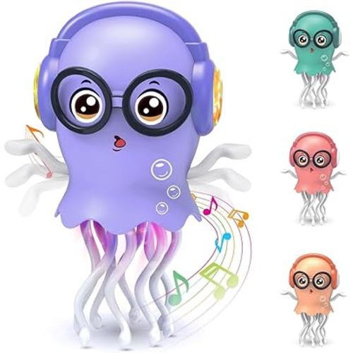 Baby Toy Jellydancer, Crawling Jellydancer Tummy Time Toy Kids Fidget Toy for Girls 3-6 Boys 6-12,Magic Dancing Loud Music Crawling Toys for 3 4 5 6 7 8 Year Old Children Birthday Gifts