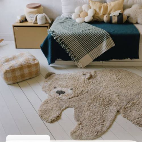 Washable Animal Cotton Rug Bear