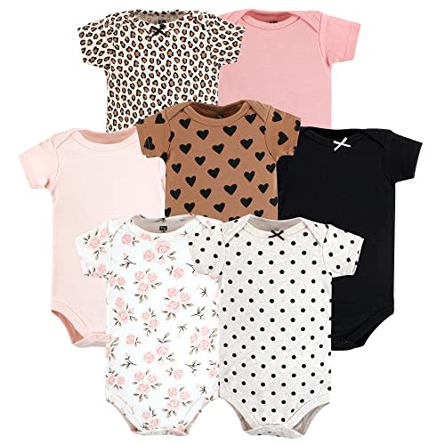 Hudson Baby Baby Girls' Cotton Bodysuits 7-pack