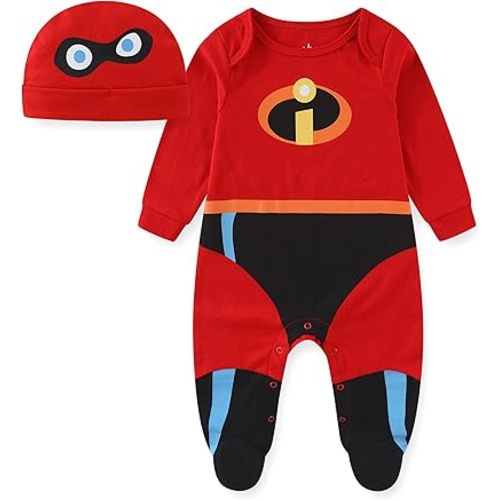 Disney The Incredibles Jack-Jack Baby Boys Footie Bodysuit and Cap Set for Newborn and Infant