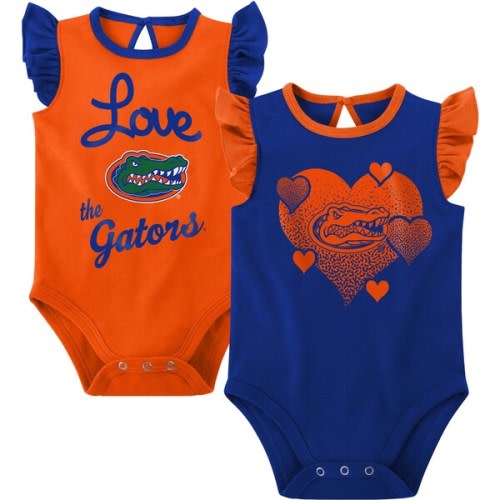 Florida Gators Girls Newborn & Infant Spread the Love 2-Pack Bodysuit Set - Royal/Orange
