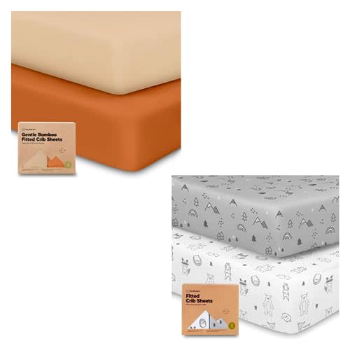 KeaBabies 2-Pack Crib Sheets for Boys, Girls and 2-Pack Organic Crib Sheets for Boys, Girls - 2-Pack Jersey Fitted Crib Sheet, Baby Crib Sheets Neutral, Organic Baby Crib Sheets Neutral