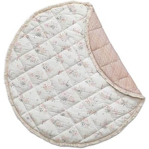 Pehr Baby Play Mat, Flower Patch | Ultra-Soft Quilted 100% Cotton Exterior with Plush Polyester Fiberfill | 40” Diameter