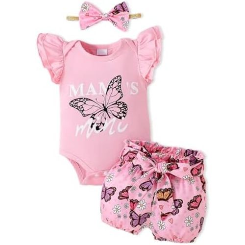 Newborn Infant Baby Girl Clothes Ruffle Sleeve Romper Shorts Set Floral Summer Outfits Cute Baby Girl Clothing