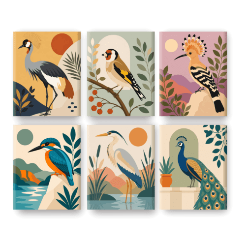 6 Mini Paintings - Majestic Birds Set – Diy Art Club