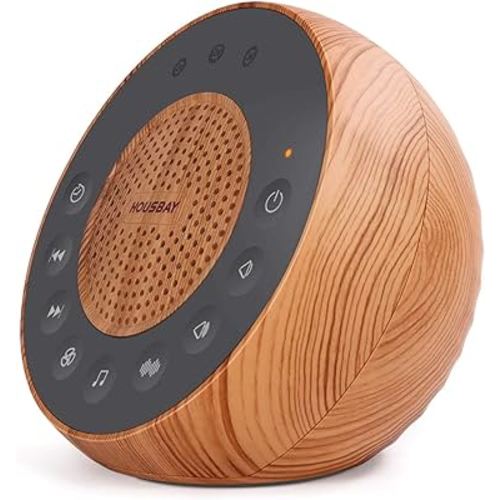 Housbay White Noise Machine with 31 Soothing Sounds, 5W Loud Stereo Sound, Auto-Off Timer, Adjustable Volume, Sleep Sound Machine for Baby, Kid, Adult -Wood Grain