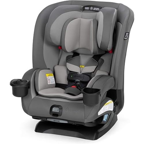 Safety 1st EverSlim 4-in-1 Convertible Car Seat, SecureTech Chest Clip, Ultra-Slim, 4-Mode Infant to Booster, Baby Car Seat, 5-100 lbs, Memory Foam, Office Space