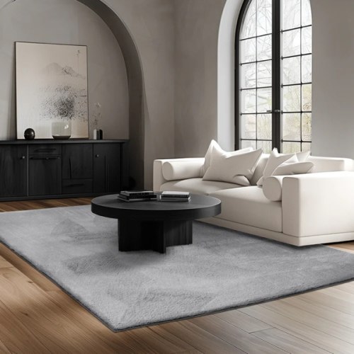 Cozy Faux Fur Rug, Grey– Tumble