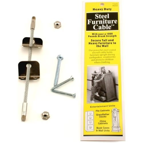 Quakehold! 2830 Furniture Cable Silver, 7 Inch