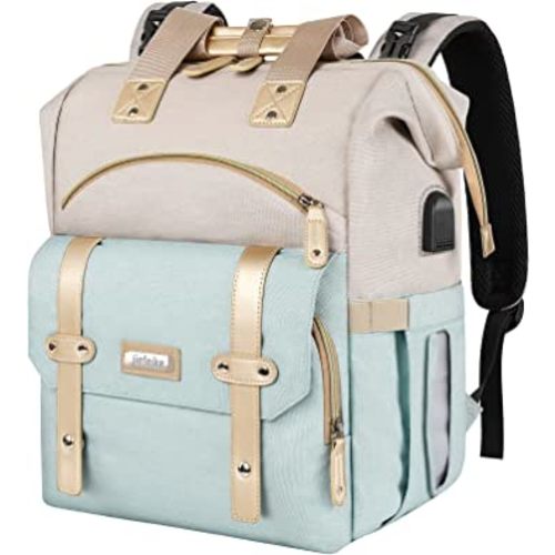 Jiefeike Girls Diaper Backpack,Travel Backpack Diaper Bag for Dad Mom Baby Boys,Insulated Pockets Portable Baby Nappy Bags with USB Charging Port,RFID Anti-Theft Water-Resistant Pocket Stroller Straps