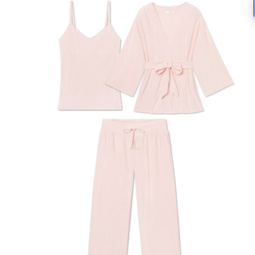 LAKE | Women | DreamModal® Pajamas | Salt Spray Pencil Stripe Maternity Kimono Bundle