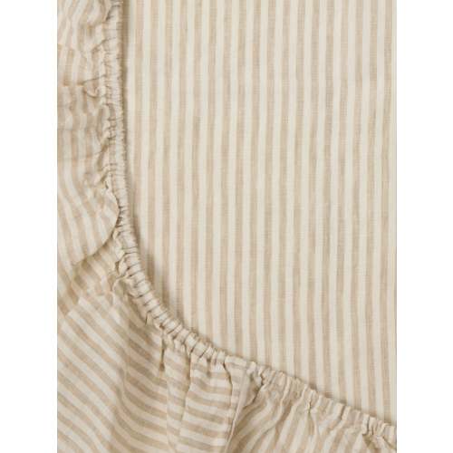 Linen Bassinet Sheet - Natural Striped
