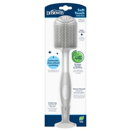 Dr. Brown's Soft Touch Baby Bottle Cleaning Brush, Gray, 1-Pack