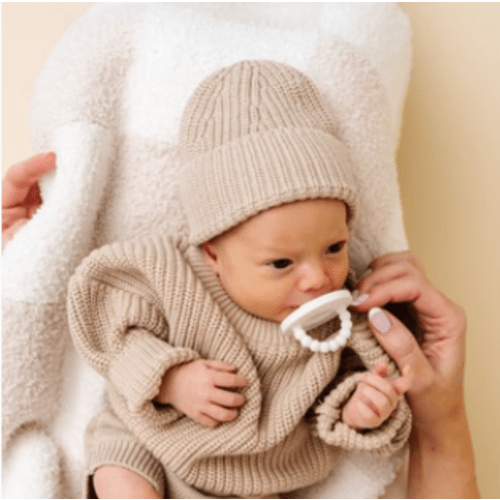 Knit Beanie - Tan