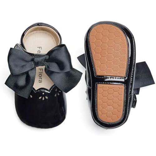 Felix & Flora Baby Dress Shoes - Infant Baby Girls Mary Jane Flats Moccasinss Soft Sole Walking Crib Shoes