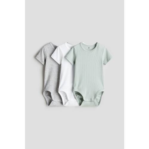 3-PACK RIBBED COTTON BODYSUITS