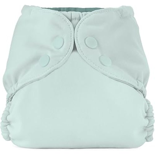 Esembly Cloth Diaper Cover - Reusable Swim Diaper, Waterproof, Breathable - Adjustable Outer Layer Over Absorbent Inner for Blowout Protection - Mist, Size 1 (7-17lbs)
