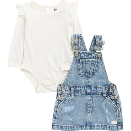 7 For All Mankind Ruffle Bodysuit & Skirtall Set | Nordstromrack